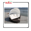 bestes neues Rattanset Luxuriöses Weidensofa-Sonnenbett mit Baldachin runde Form Rattansofabett